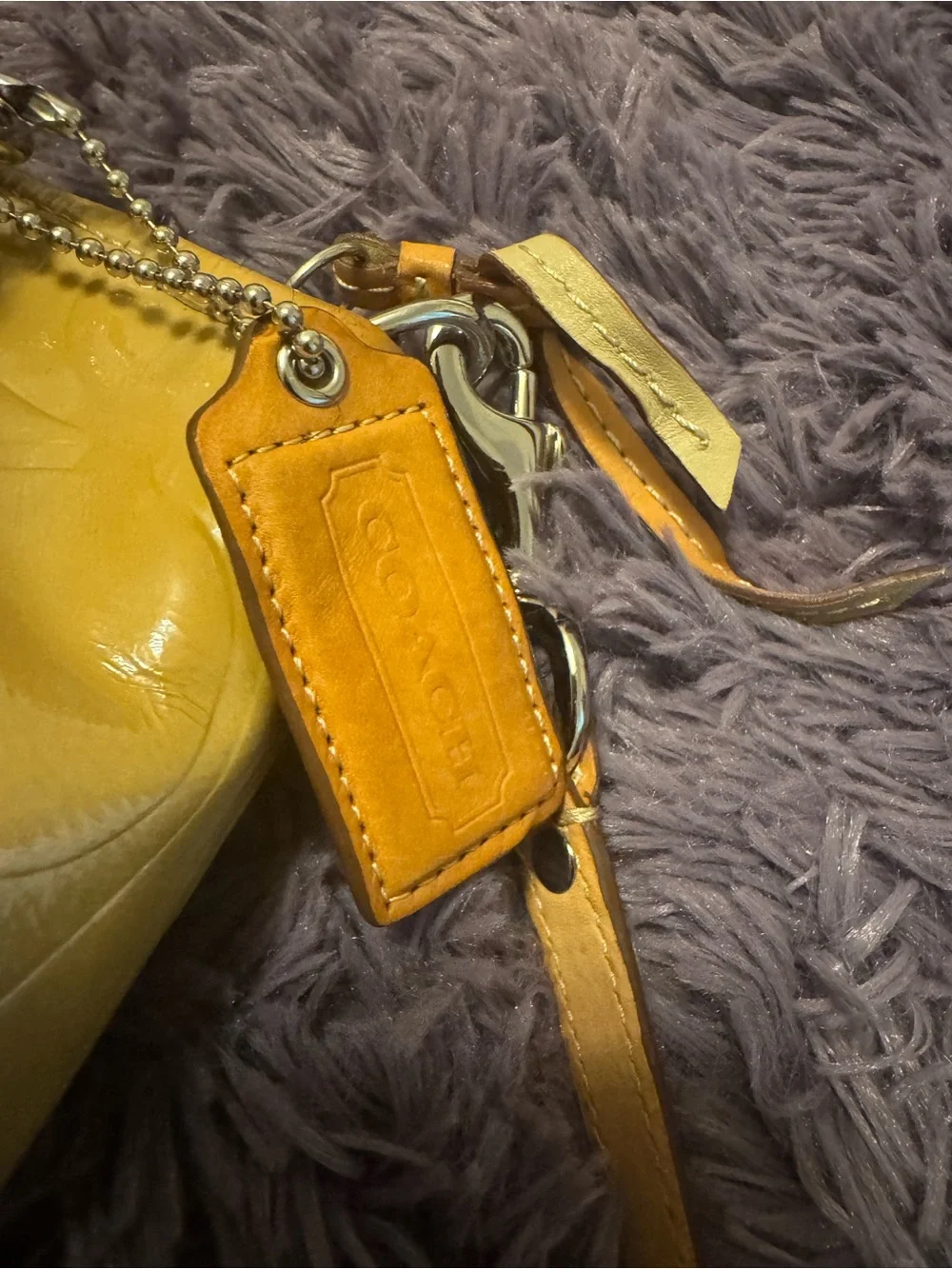 Coach Yellow Patent Leather Convertible Satchel 14729 Project bag, some staining